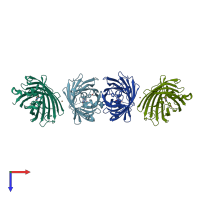 PDB entry 4w7c coloured by chain, top view.