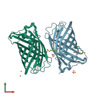 PDB entry 4w7d coloured by chain, front view.