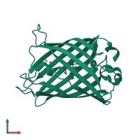 PDB entry 4w7e coloured by chain, front view.