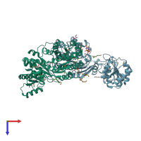 PDB entry 4w7s coloured by chain, top view.