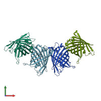 PDB entry 4w7x coloured by chain, front view.