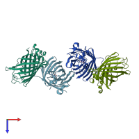 PDB entry 4w7x coloured by chain, top view.