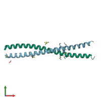 PDB entry 4w7y coloured by chain, front view.
