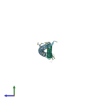 PDB entry 4w7y coloured by chain, side view.