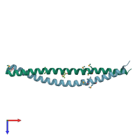 PDB entry 4w7y coloured by chain, top view.