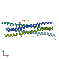 PDB entry 4w7z coloured by chain, front view.