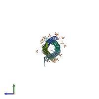 PDB entry 4w7z coloured by chain, side view.