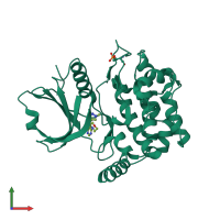 PDB entry 4w8d coloured by chain, front view.