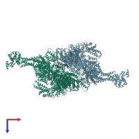 PDB entry 4w8f coloured by chain, top view.