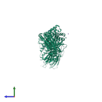 PDB entry 4w8j coloured by chain, side view.