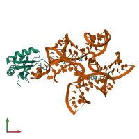 PDB entry 4w90 coloured by chain, front view.