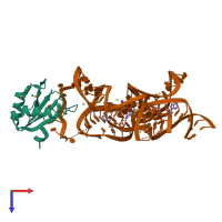 PDB entry 4w92 coloured by chain, top view.