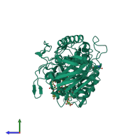 PDB entry 4w93 coloured by chain, side view.