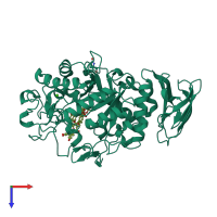 PDB entry 4w93 coloured by chain, top view.