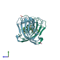 PDB entry 4w9p coloured by chain, side view.
