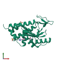 PDB entry 4w9s coloured by chain, front view.