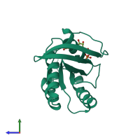 PDB entry 4wa7 coloured by chain, side view.