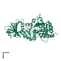 PDB entry 4wac coloured by chain, top view.