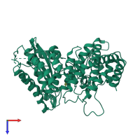 PDB entry 4wag coloured by chain, top view.