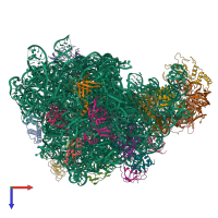 PDB entry 4wce coloured by chain, top view.