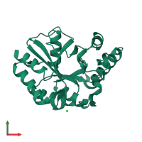 PDB entry 4wcj coloured by chain, front view.