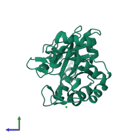 PDB entry 4wcj coloured by chain, side view.