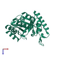 PDB entry 4wcj coloured by chain, top view.