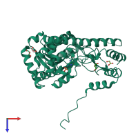 PDB entry 4wd2 coloured by chain, top view.