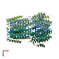 PDB entry 4wd8 coloured by chain, top view.