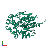 PDB entry 4wdq coloured by chain, front view.