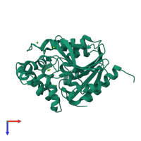 PDB entry 4wdq coloured by chain, top view.