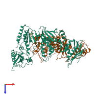 PDB entry 4we1 coloured by chain, top view.