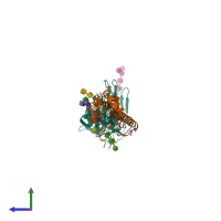 PDB entry 4we4 coloured by chain, side view.