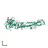 PDB entry 4we9 coloured by chain, front view.