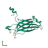 PDB entry 4wee coloured by chain, front view.
