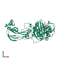 PDB 4wel coloured by chain and viewed from the front.