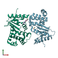 PDB entry 4wey coloured by chain, front view.