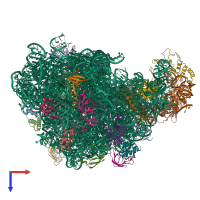 PDB entry 4wf9 coloured by chain, top view.