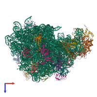 PDB entry 4wfb coloured by chain, top view.