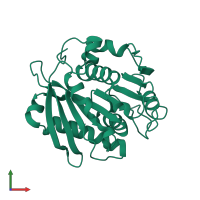 PDB entry 4wfi coloured by chain, front view.