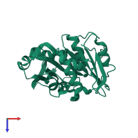 PDB entry 4wfi coloured by chain, top view.