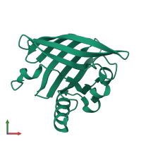 PDB entry 4wfv coloured by chain, front view.