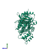 PDB entry 4wg3 coloured by chain, side view.