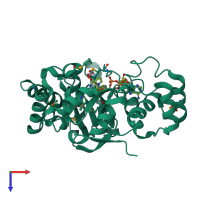 PDB 4wgh coloured by chain and viewed from the top.