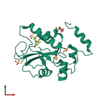 PDB entry 4wh9 coloured by chain, front view.