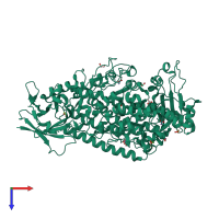 PDB entry 4wha coloured by chain, top view.