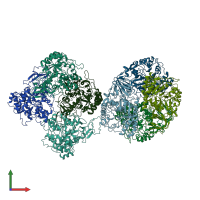 PDB entry 4whb coloured by chain, front view.