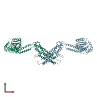 PDB entry 4whj coloured by chain, front view.