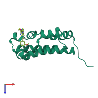 PDB entry 4whu coloured by chain, top view.