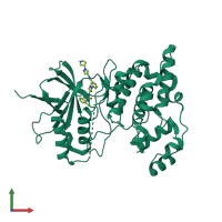 PDB entry 4whz coloured by chain, front view.